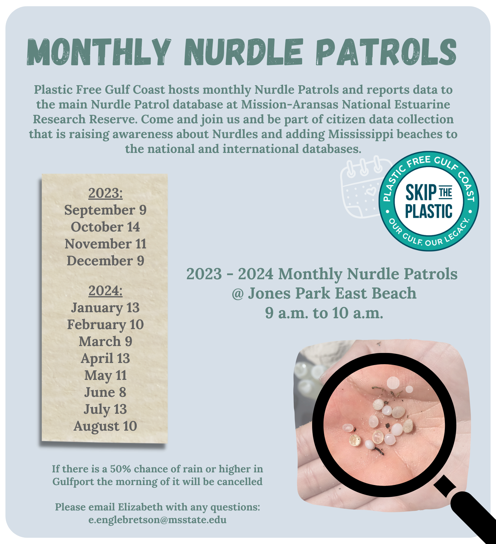 nurdle patrol schedule